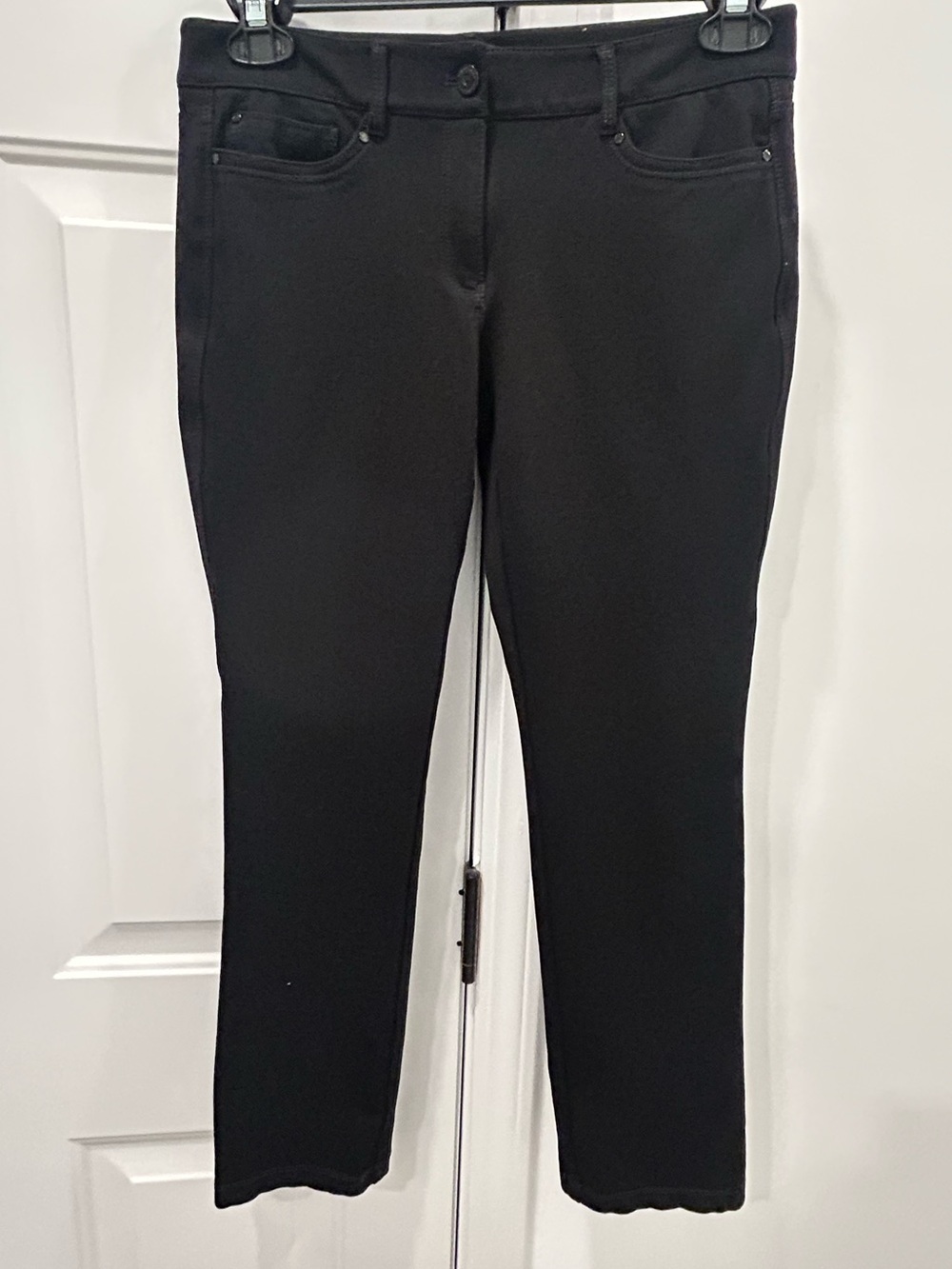 White House Black Market slim leg black stretch pants - Size 4R